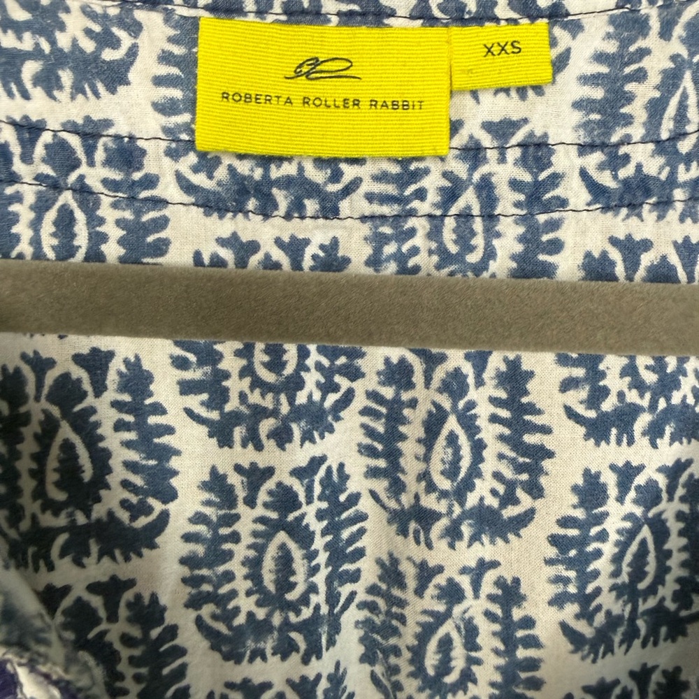 Roberta Roller Rabbit Blue and White Patterned Top - Picture 3 of 3